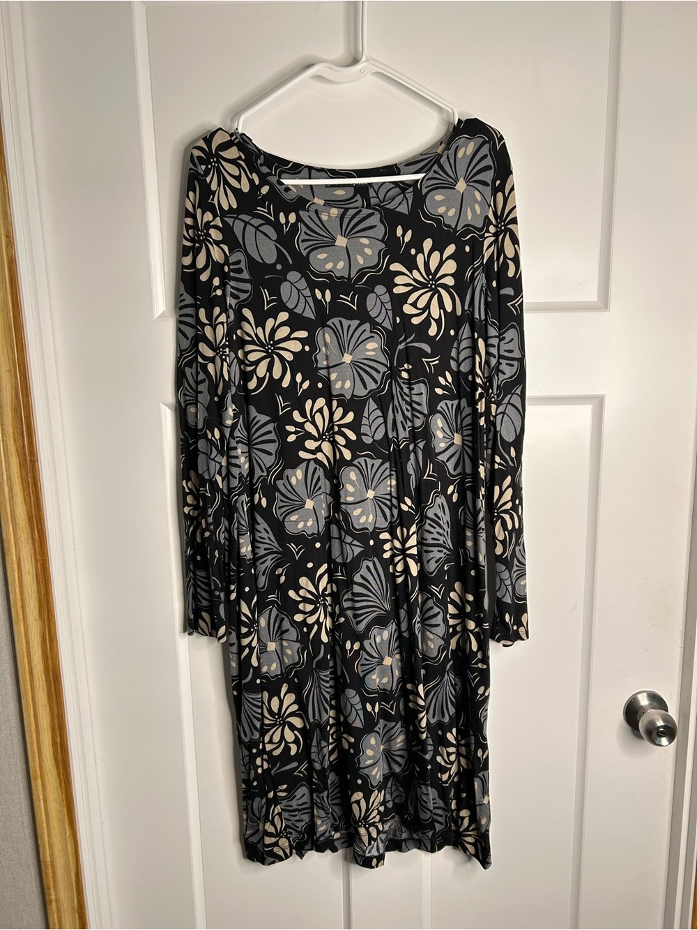 Gudrun Sjoden Women’s Long Sleeve Black Floral Pockets No Size Tag See Pics 2824